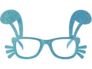 Blue Glitter Easter Bunny Glasses Frames