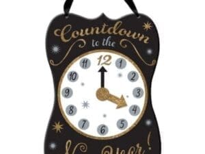 Glitter Clock New Year's Sign