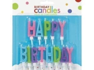 Multi-Coloredcolor Bright Happy Birthday Toothpick Candle Set 13pc Party Supplies