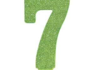 Giant Glitter Kiwi Green Number 7 Birthday Candle Party Supplies