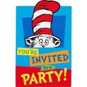Dr. Seuss 'Polka Dots' Invitation Set W/ Envelopes (8ct)