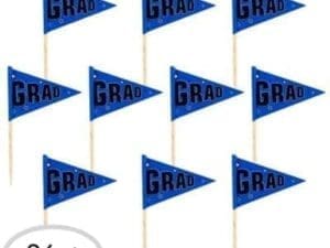 Blue Graduation Flag Picks 36ct