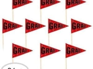 Red Graduation Flag Picks 36ct