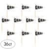 White Graduation Flag Picks 36ct
