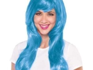 Adult Women's Glamorous Long Light Blue Wig Halloween Costume Pastel/blue