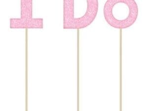 Glitter I Do Cake Picks 3pc