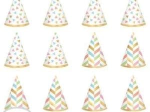Pastel Confetti Mini Cone Hats (12ct)