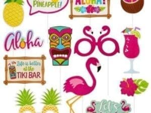 Glitter Tropical Photo Booth Props 13ct