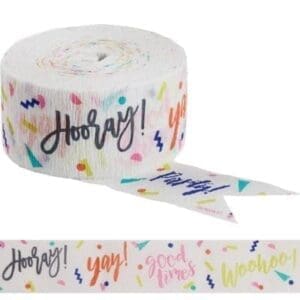 Colorful Hooray Yay Streamer Birthday Party Supplies