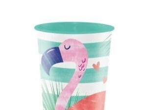 Striped Tropical Flamingo Favor Cup