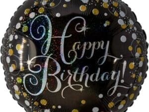 Gold Celebration Happy Birthday Helium Balloon