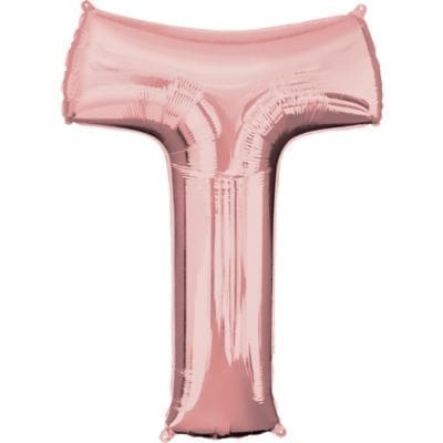 32" Letter T Rose Gold Balloon