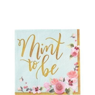 Mint to Be Floral Beverage Napkins 16ct Size Napkin