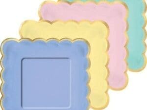 Spring Pastels Small Scalloped Paper Plates (8ct)