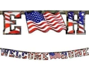 Patriotic Camo Welcome Home Banner