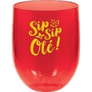 Fiesta Plastic Stemless Wine Glass