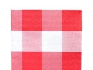 Red & White Plaid Lunch Napkins 16ct Size Napkin