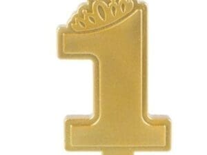 Metallic Pink & Gold Confetti 1st Birthday Candle Party Supplies