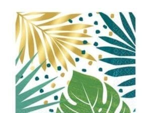 Metallic Gold Key West Palm Leaf Lunch Napkins 16ct