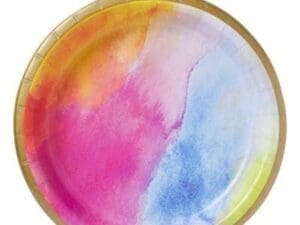 Watercolor Rainbow Lunch Plates 8ct