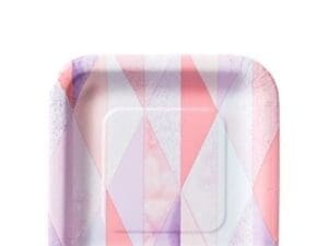 Pink Geometric Square Dessert Plates 8ct