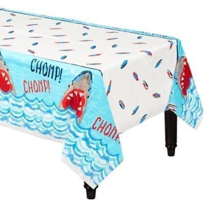 Plastic Shark Party Tablecloth, 84in X 54in, 1ct