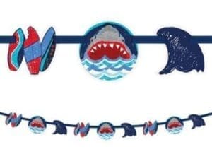 Paper Cutout Shark Party Garland, 5ft, 1ct