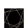 Black Metallic Gold Line Premium Beverage Napkins 16ct