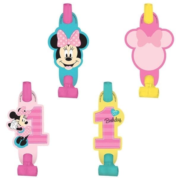 Disney Minnie's"Fun to Be One" Blowouts, Birthday, Multicolor, Pack of 8