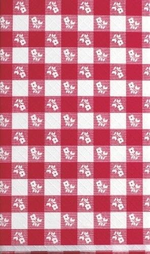 Access Red Gingham Plastic Tablecover, Octy Round, All Over Print, 82", 1 Ct