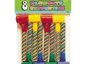 Multicolor Striped Blowouts (8 Count)