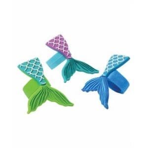 Mermaid Tail Rubber Rings - Pack of 12