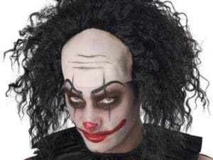 Clown Pattern Baldness Bald Cap Adult Wig (Black)