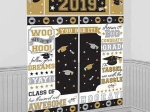 Black, Gold & Silver 2020 Graduation Scene Setter Decorations