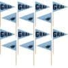 Powder Blue Graduation Flag Picks 36ct