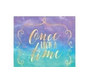 Metallic Disney Once Upon a Time Beverage Napkins 16ct Birthday Party Supplies