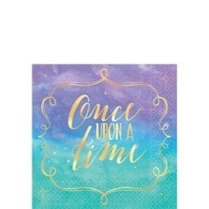 Metallic Disney Once Upon a Time Beverage Napkins 16ct Birthday Party Supplies