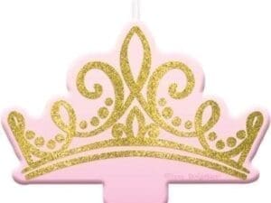 Glitter Disney Once Upon a Time Crown Candle Birthday Party Supplies