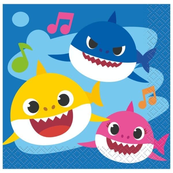 Baby Shark Beverage Napkins [16 per Pack]