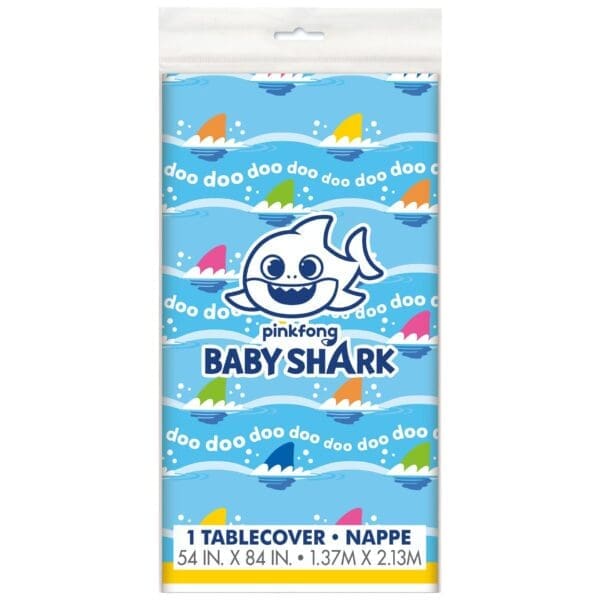 Baby Shark Plastic Party Tablecloth, 84 X 54in