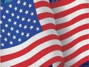 Patriotic Flag Fireworks 16 Ct Luncheon Napkins 4th July