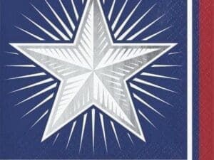 Shining Flag Beverage Napkin, Foil Stamped