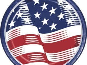 Shining Flag 4th of July Paper Plates, 8 Ct