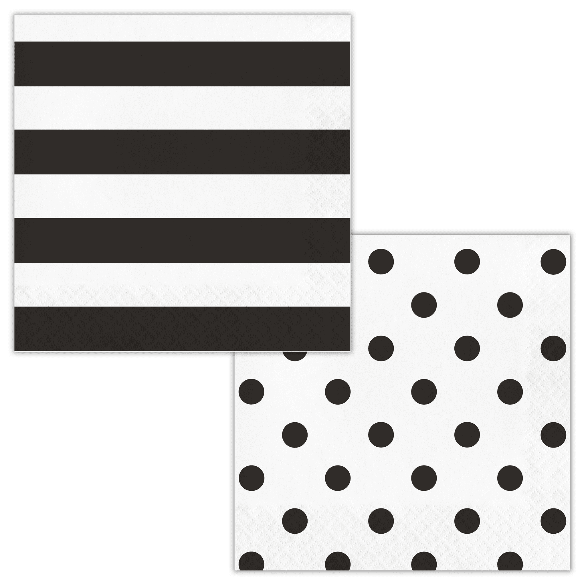 Dots & Stripes Black Velvet Napkins