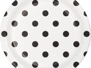 Creative Converting Dots & Stripes Black Velvet Dessert Plates, 8 Ct