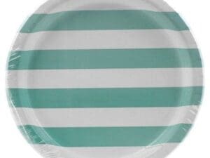 Creative Converting Dots & Stripes Fresh Mint Paper Plates, 8 Ct