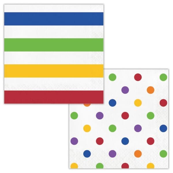 Creative Converting Dots & Stripes Napkins, 16 Ct