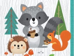 5 in. Woodland Beverage Napkins - 16 Count