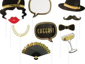 10 in. Roaring 20s Photo Booth Props, 10 Count