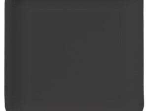 Black Velvet Square Dinner Plates, Pack of 18